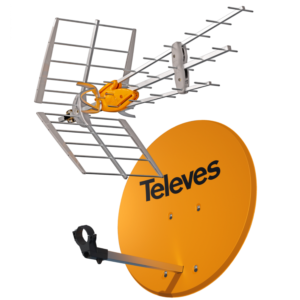 Antena terrestre y parabólica marca Televés